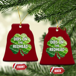 Funny Irish St Patricks Day Dibs On The Redhead Ceramic Ornament Retro Vintage Lucky Shamrock TS10 Print Your Wear