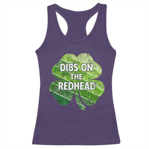 Funny Irish St Patricks Day Dibs On The Redhead Racerback Tank Top Retro Vintage Lucky Shamrock TS10 Purple Print Your Wear