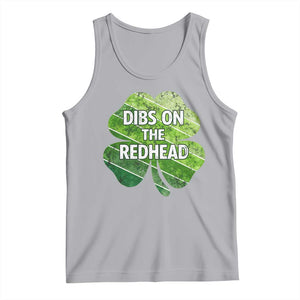 Funny Irish St Patricks Day Dibs On The Redhead Tank Top Retro Vintage Lucky Shamrock TS10 Athletic Heather Print Your Wear
