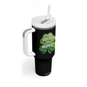 Funny Irish St Patricks Day Dibs On The Redhead Tumbler With Handle Retro Vintage Lucky Shamrock TS10 Print Your Wear