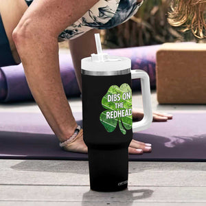 Funny Irish St Patricks Day Dibs On The Redhead Tumbler With Handle Retro Vintage Lucky Shamrock TS10 Print Your Wear