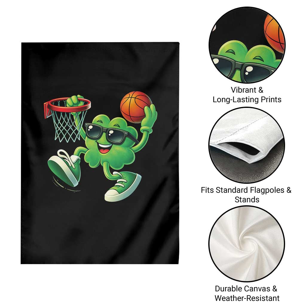 Basketball St Patricks Day Garden Flag Cute Irish Shamrock Playing Basketball Player Team Boys TS10 Print Your Wear