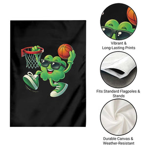 Basketball St Patricks Day Garden Flag Cute Irish Shamrock Playing Basketball Player Team Boys TS10 Print Your Wear