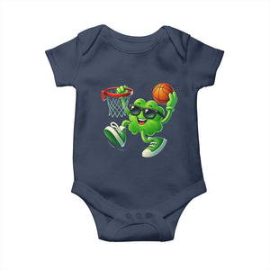 Basketball St Patricks Day Baby Onesie Cute Irish Shamrock Playing Basketball Player Team Boys TS10 Navy Print Your Wear