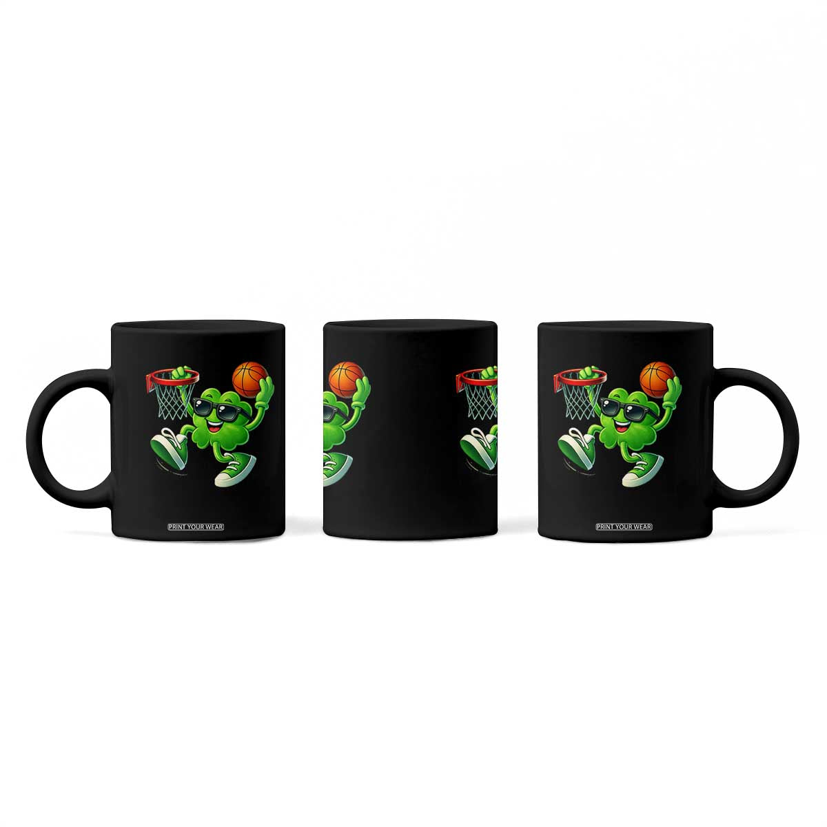 Basketball St Patricks Day Coffee Mug Cute Irish Shamrock Playing Basketball Player Team Boys TS10 Print Your Wear
