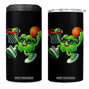 Basketball St Patricks Day 4 in 1 Can Cooler Tumbler Cute Irish Shamrock Playing Basketball Player Team Boys TS10 One Size: 16 oz Black Print Your Wear