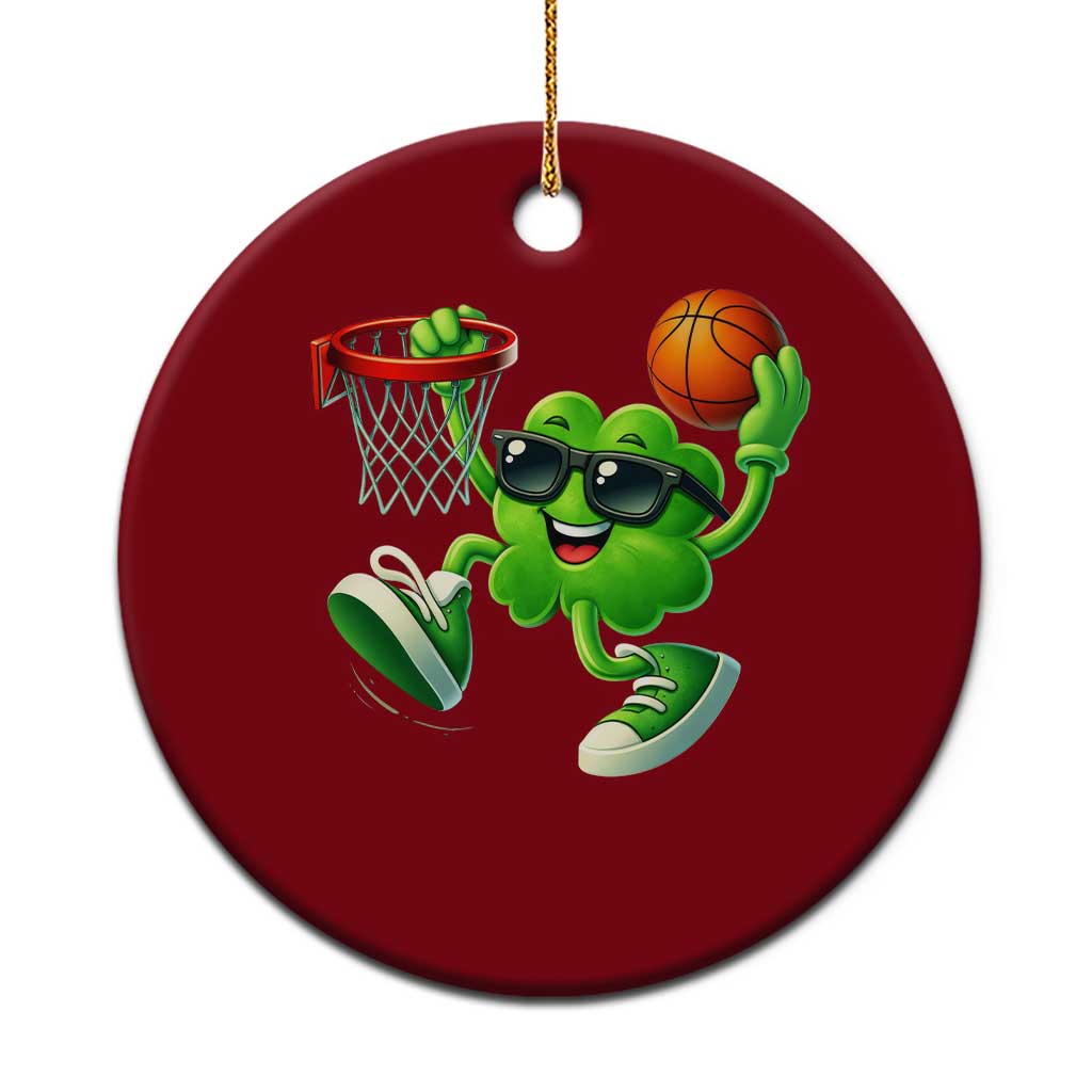 Basketball St Patricks Day Ceramic Ornament Cute Irish Shamrock Playing Basketball Player Team Boys TS10 1pc Red Print Your Wear