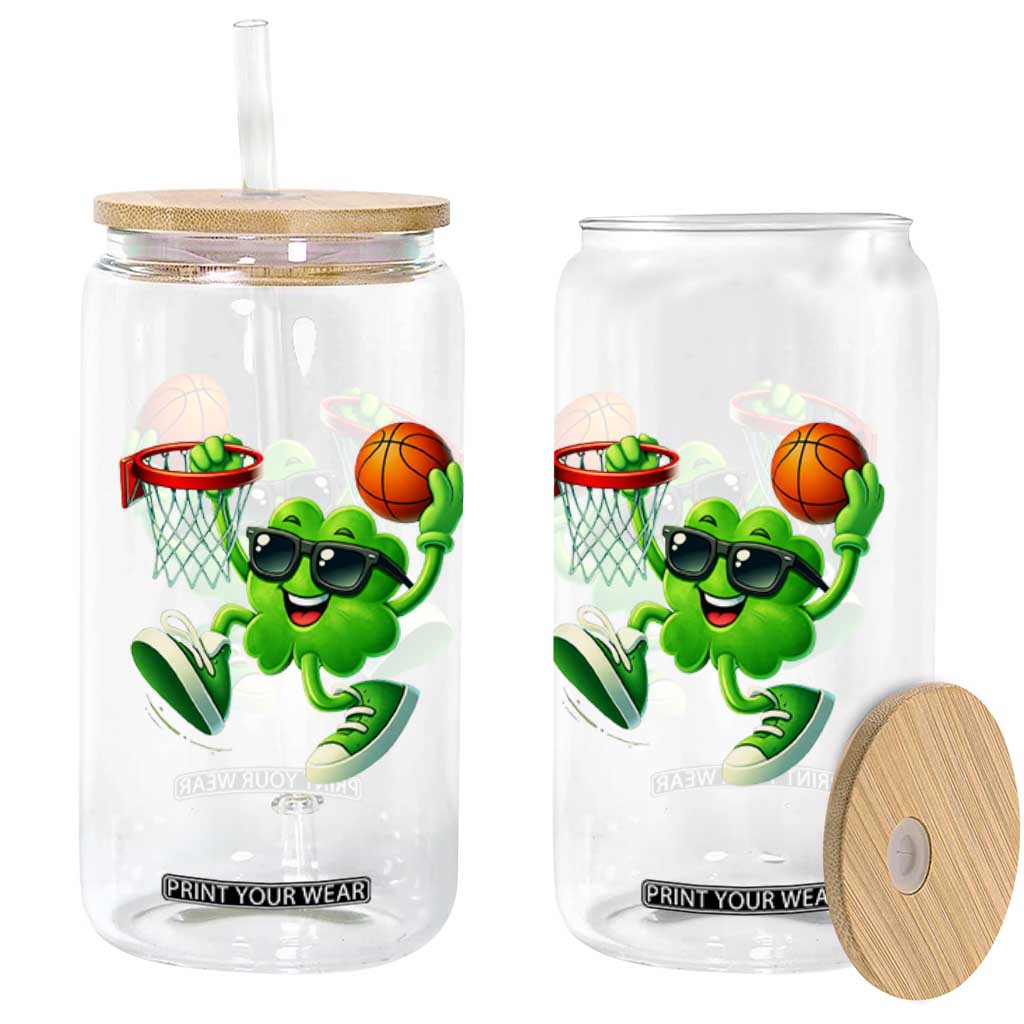Basketball St Patricks Day Glass Can Cute Irish Shamrock Playing Basketball Player Team Boys TS10 Print Your Wear