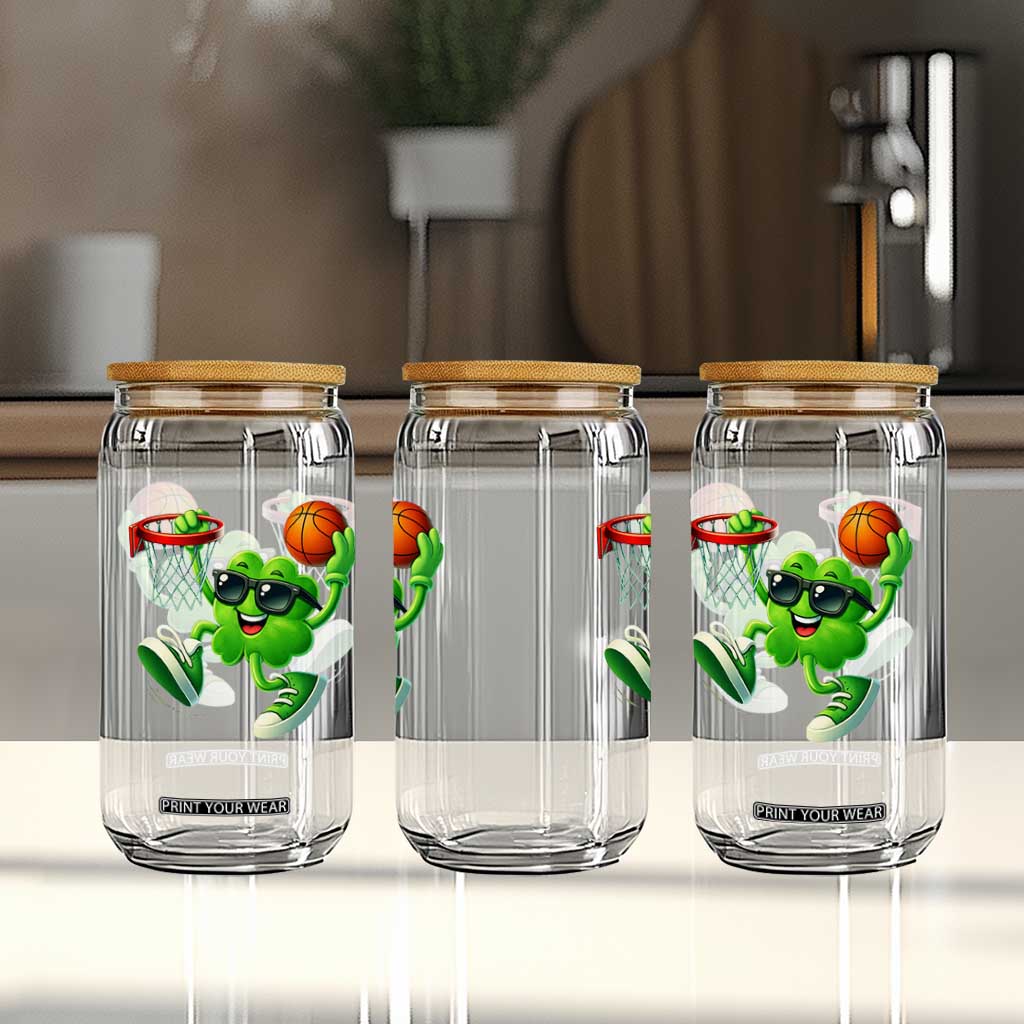 Basketball St Patricks Day Glass Can Cute Irish Shamrock Playing Basketball Player Team Boys TS10 Print Your Wear