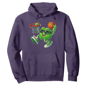 Basketball St Patricks Day Hoodie Cute Irish Shamrock Playing Basketball Player Team Boys TS10 Purple Print Your Wear