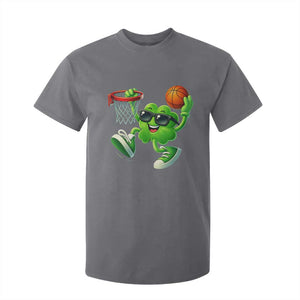 Basketball St Patricks Day T Shirt For Kid Cute Irish Shamrock Playing Basketball Player Team Boys TS10 Charcoal Print Your Wear