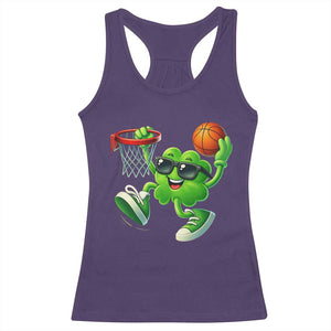 Basketball St Patricks Day Racerback Tank Top Cute Irish Shamrock Playing Basketball Player Team Boys TS10 Purple Print Your Wear