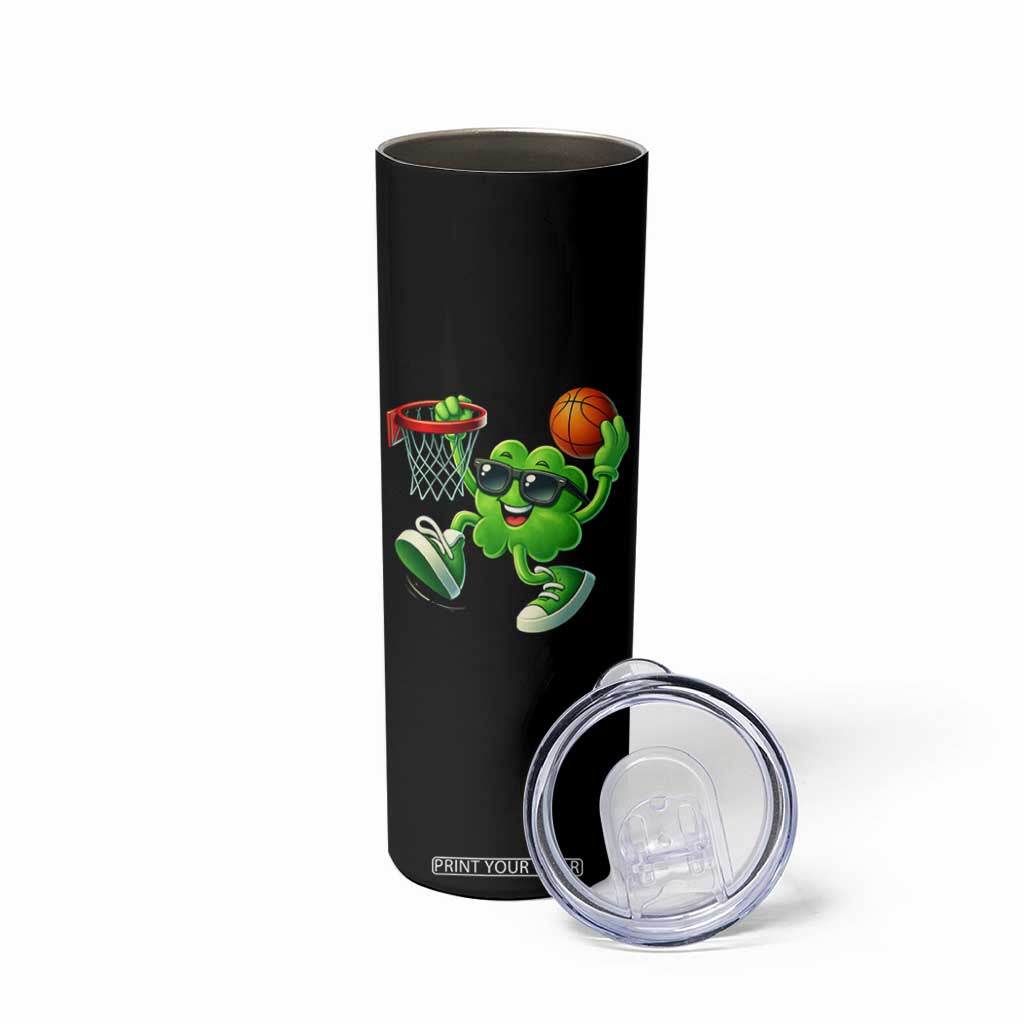 Basketball St Patricks Day Skinny Tumbler Cute Irish Shamrock Playing Basketball Player Team Boys TS10 Print Your Wear