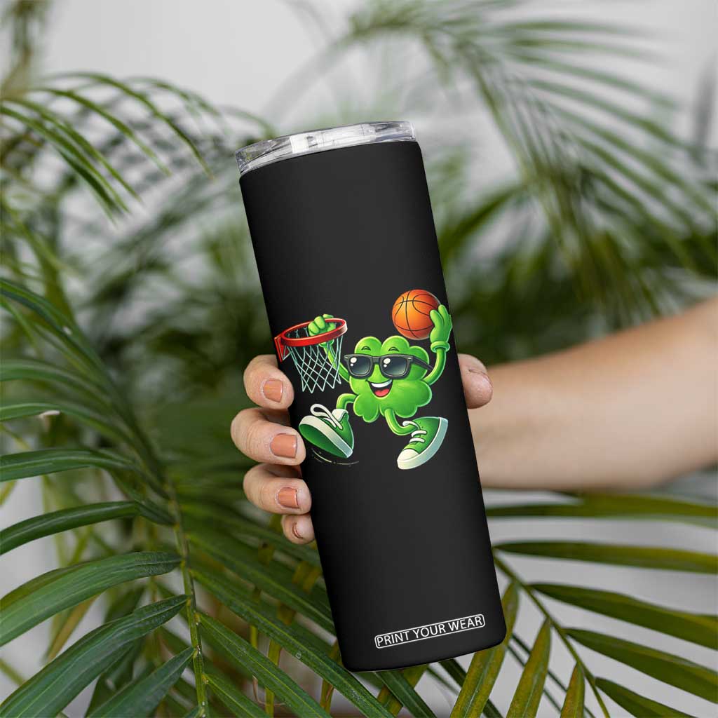 Basketball St Patricks Day Skinny Tumbler Cute Irish Shamrock Playing Basketball Player Team Boys TS10 Print Your Wear