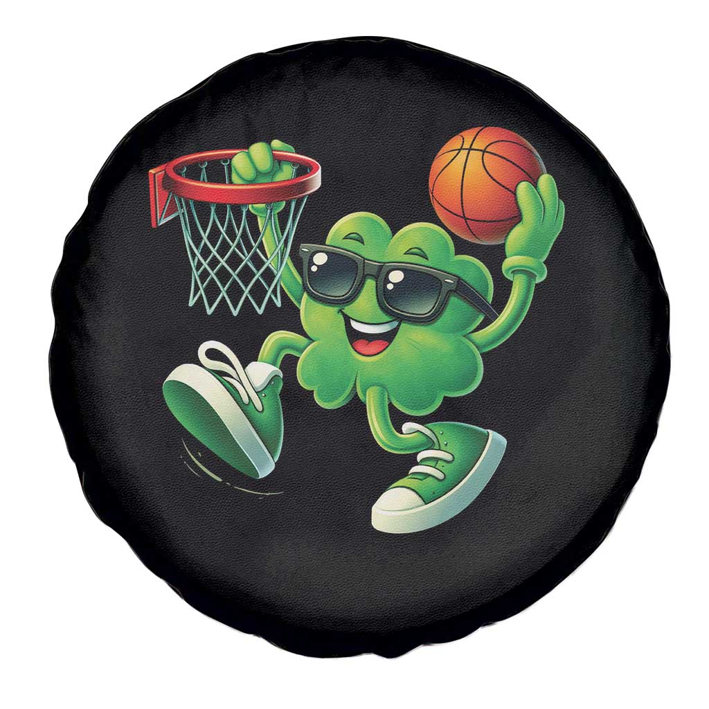 Basketball St Patricks Day Spare Tire Cover Cute Irish Shamrock Playing Basketball Player Team Boys TS10 Print Your Wear