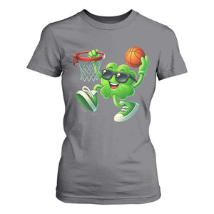 Basketball St Patricks Day T Shirt For Women Cute Irish Shamrock Playing Basketball Player Team Boys TS10 Charcoal Print Your Wear