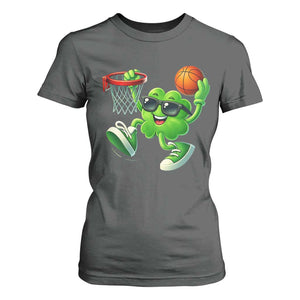Basketball St Patricks Day T Shirt For Women Cute Irish Shamrock Playing Basketball Player Team Boys TS10 Dark Heather Print Your Wear