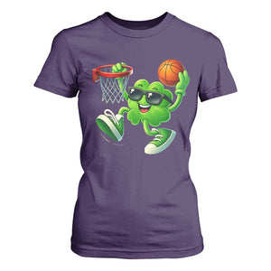 Basketball St Patricks Day T Shirt For Women Cute Irish Shamrock Playing Basketball Player Team Boys TS10 Purple Print Your Wear