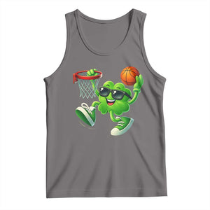 Basketball St Patricks Day Tank Top Cute Irish Shamrock Playing Basketball Player Team Boys TS10 Deep Heather Print Your Wear