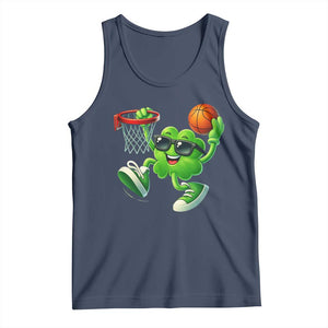 Basketball St Patricks Day Tank Top Cute Irish Shamrock Playing Basketball Player Team Boys TS10 Navy Print Your Wear