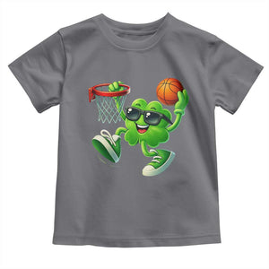 Basketball St Patricks Day Toddler T Shirt Cute Irish Shamrock Playing Basketball Player Team Boys TS10 Charcoal Print Your Wear