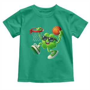 Basketball St Patricks Day Toddler T Shirt Cute Irish Shamrock Playing Basketball Player Team Boys TS10 Irish Green Print Your Wear