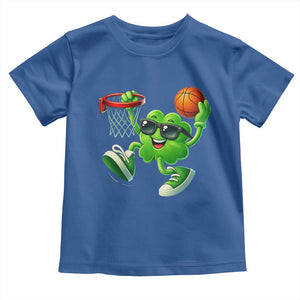 Basketball St Patricks Day Toddler T Shirt Cute Irish Shamrock Playing Basketball Player Team Boys TS10 Royal Blue Print Your Wear
