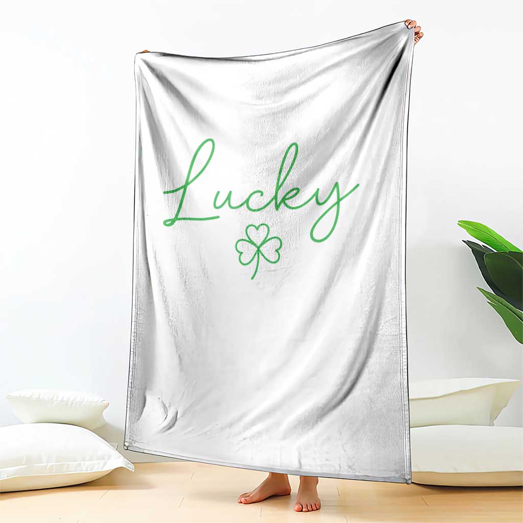 Lucky Irish Shamrock Throw Blanket St Patricks Day Letter Print Lightweight TS10 Print Your Wear