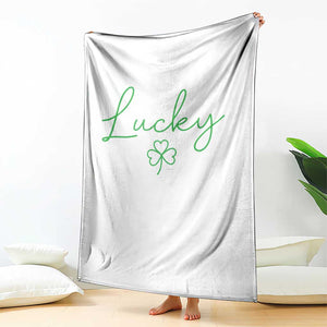 Lucky Irish Shamrock Throw Blanket St Patricks Day Letter Print Lightweight TS10 Print Your Wear