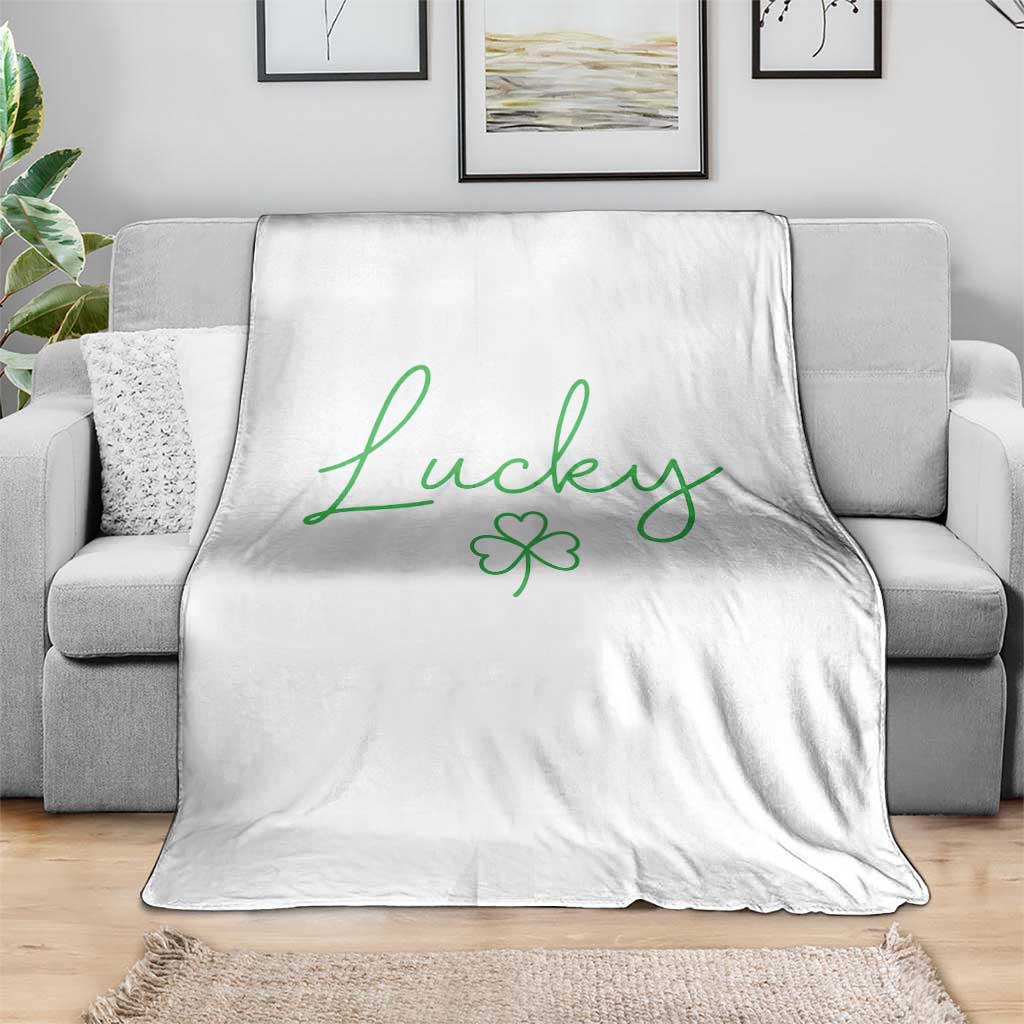 Lucky Irish Shamrock Throw Blanket St Patricks Day Letter Print Lightweight TS10 Print Your Wear