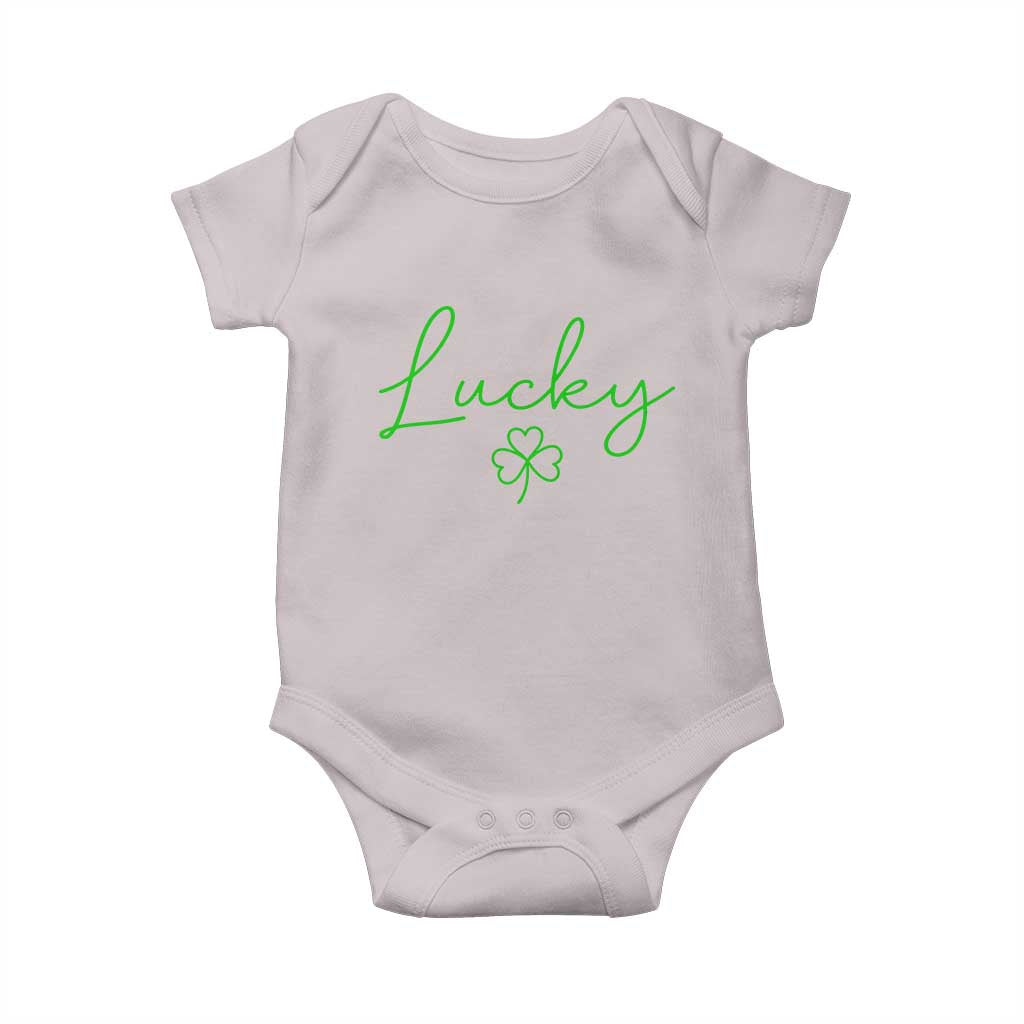 Lucky Irish Shamrock Baby Onesie St Patricks Day Letter Print Lightweight TS10 Ice Gray Print Your Wear