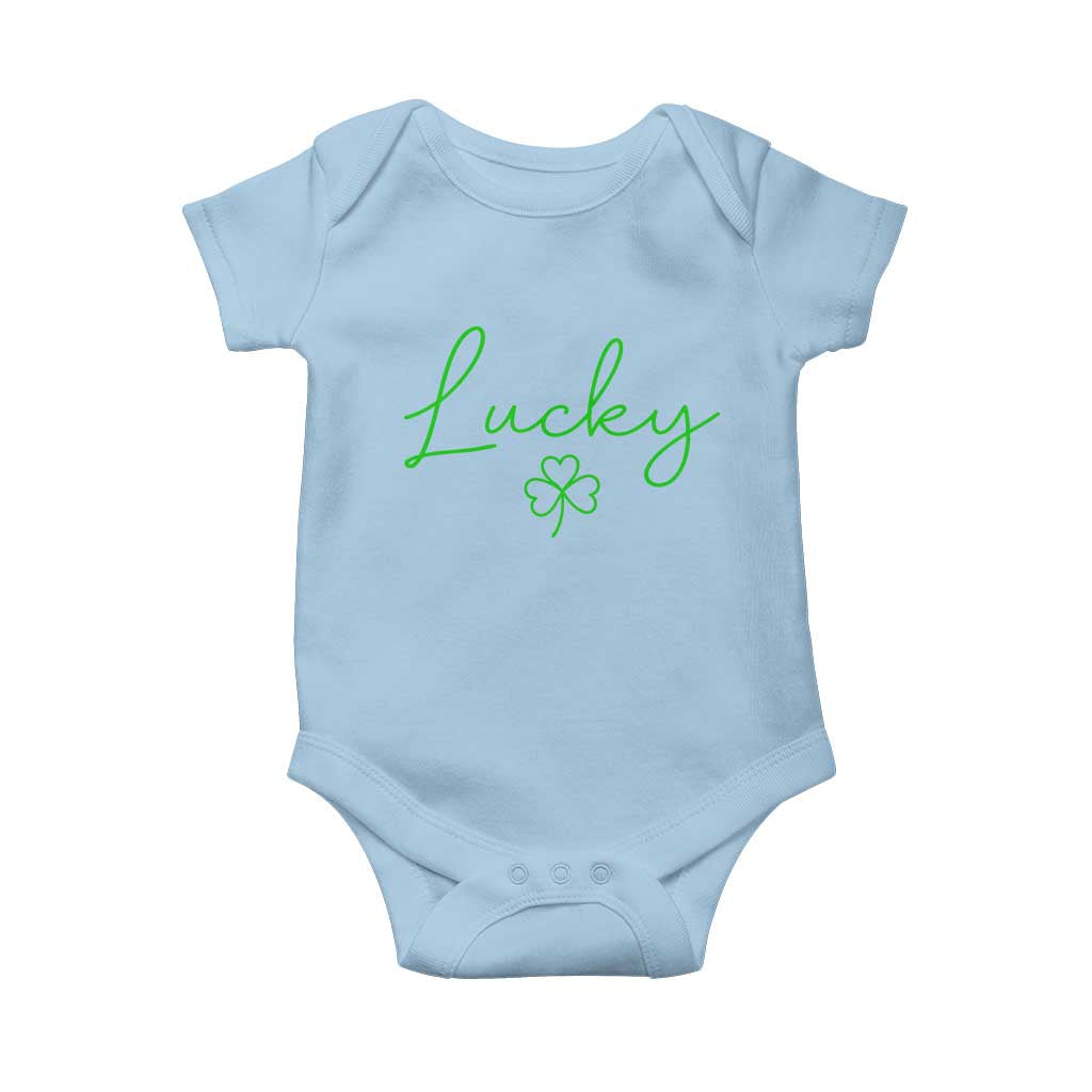 Lucky Irish Shamrock Baby Onesie St Patricks Day Letter Print Lightweight TS10 Light Blue Print Your Wear
