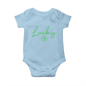 Lucky Irish Shamrock Baby Onesie St Patricks Day Letter Print Lightweight TS10 Light Blue Print Your Wear