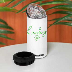 Lucky Irish Shamrock 4 in 1 Can Cooler Tumbler St Patricks Day Letter Print Lightweight TS10 Print Your Wear