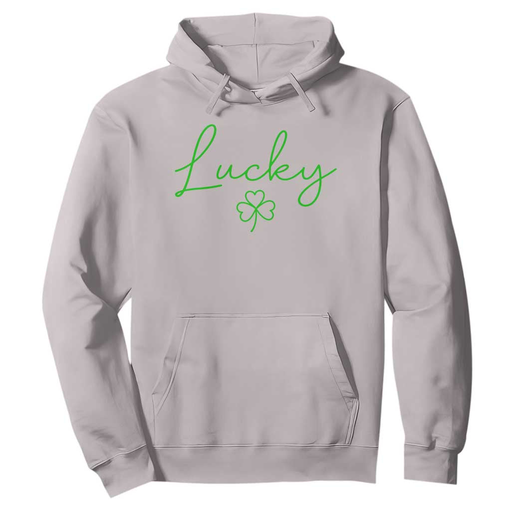 Lucky Irish Shamrock Hoodie St Patricks Day Letter Print Lightweight TS10 Ice Gray Print Your Wear