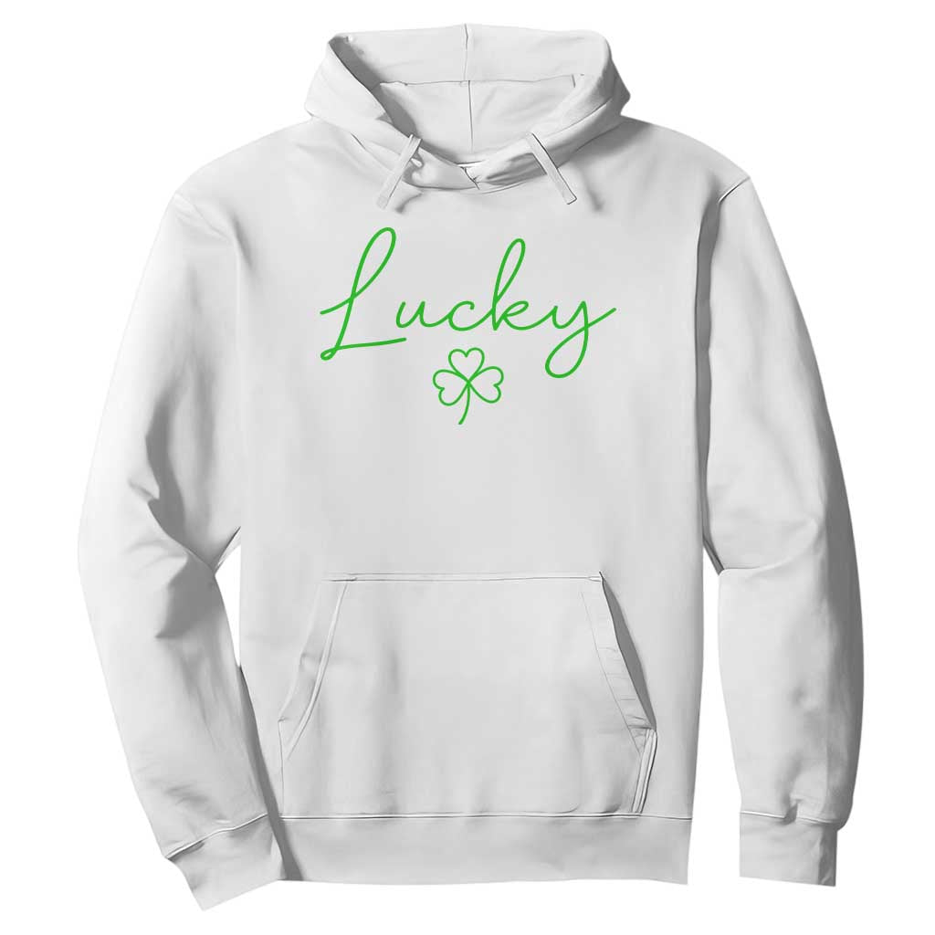 Lucky Irish Shamrock Hoodie St Patricks Day Letter Print Lightweight TS10 White Print Your Wear
