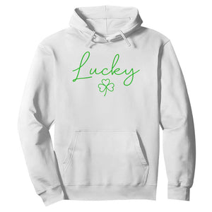 Lucky Irish Shamrock Hoodie St Patricks Day Letter Print Lightweight TS10 White Print Your Wear