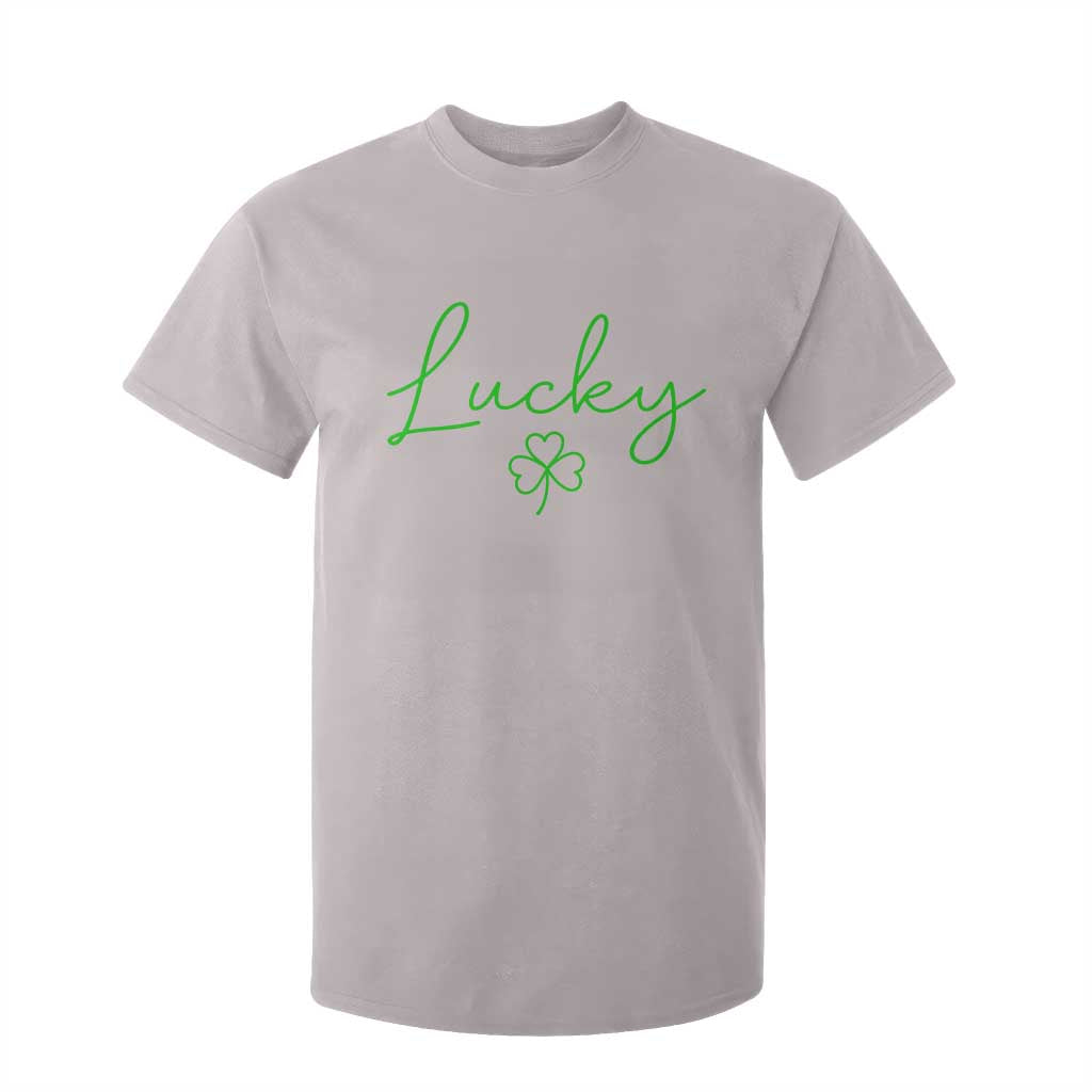 Lucky Irish Shamrock T Shirt For Kid St Patricks Day Letter Print Lightweight TS10 Ice Gray Print Your Wear