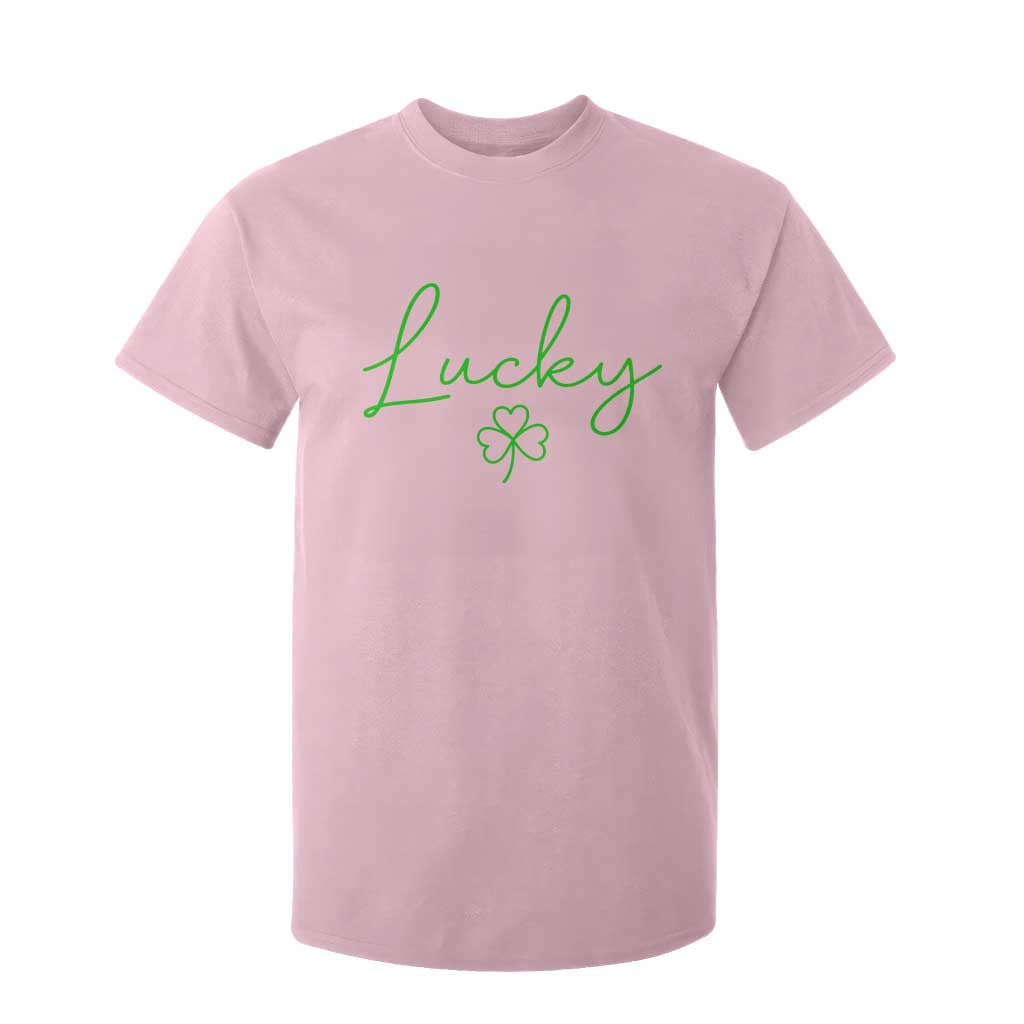 Lucky Irish Shamrock T Shirt For Kid St Patricks Day Letter Print Lightweight TS10 Light Pink Print Your Wear