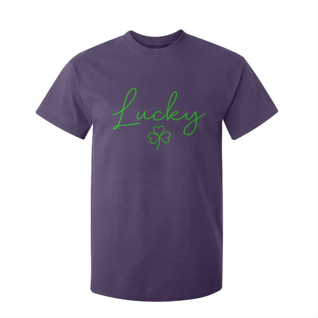Lucky Irish Shamrock T Shirt For Kid St Patricks Day Letter Print Lightweight TS10 Purple Print Your Wear