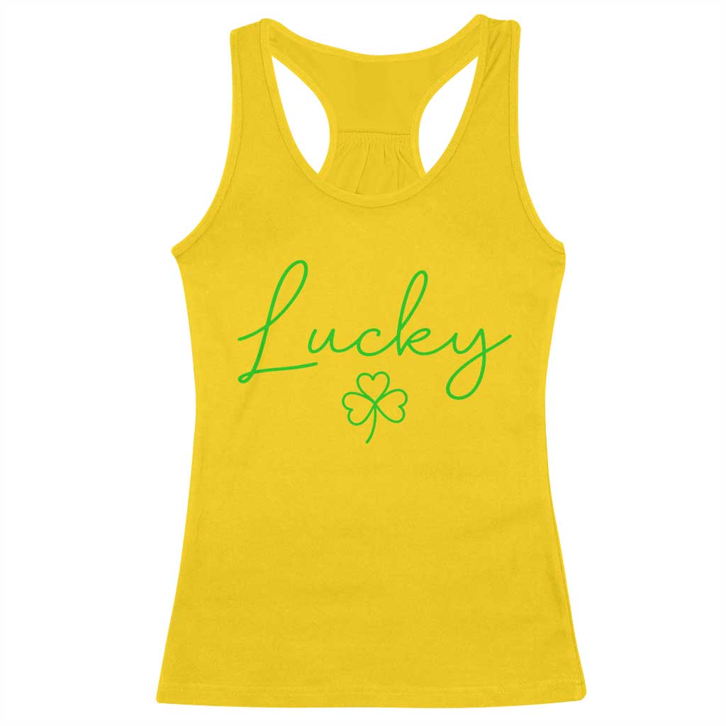Lucky Irish Shamrock Racerback Tank Top St Patricks Day Letter Print Lightweight TS10 Daisy Print Your Wear