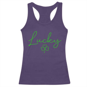 Lucky Irish Shamrock Racerback Tank Top St Patricks Day Letter Print Lightweight TS10 Purple Print Your Wear