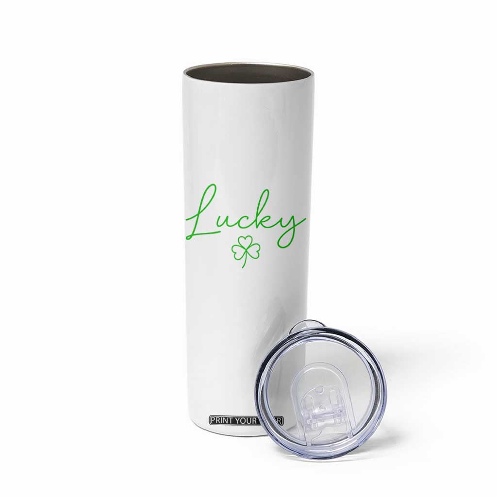 Lucky Irish Shamrock Skinny Tumbler St Patricks Day Letter Print Lightweight TS10 Print Your Wear