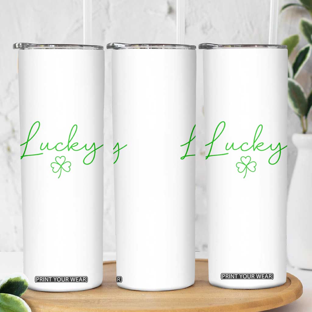 Lucky Irish Shamrock Skinny Tumbler St Patricks Day Letter Print Lightweight TS10 Print Your Wear