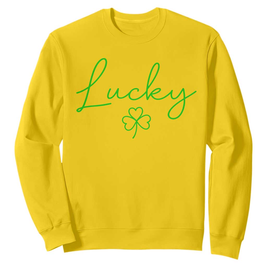 Lucky Irish Shamrock Sweatshirt St Patricks Day Letter Print Lightweight TS10 Daisy Print Your Wear