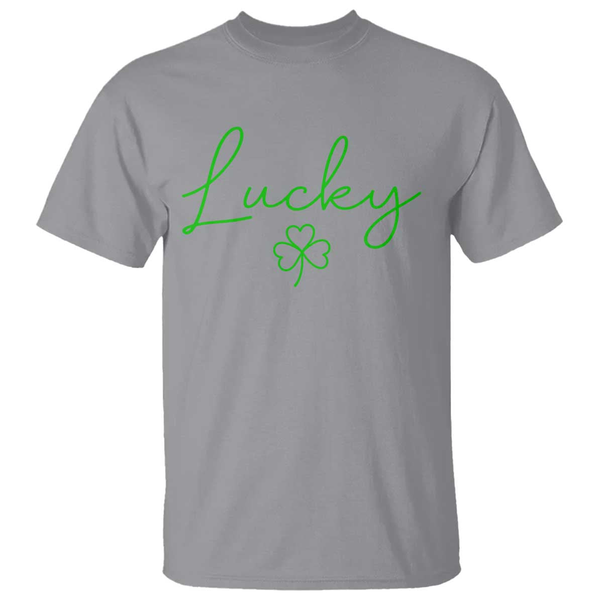 Lucky Irish Shamrock T Shirt St Patricks Day Letter Print Lightweight TS10 Sport Gray Print Your Wear