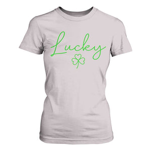 Lucky Irish Shamrock T Shirt For Women St Patricks Day Letter Print Lightweight TS10 Ice Gray Print Your Wear