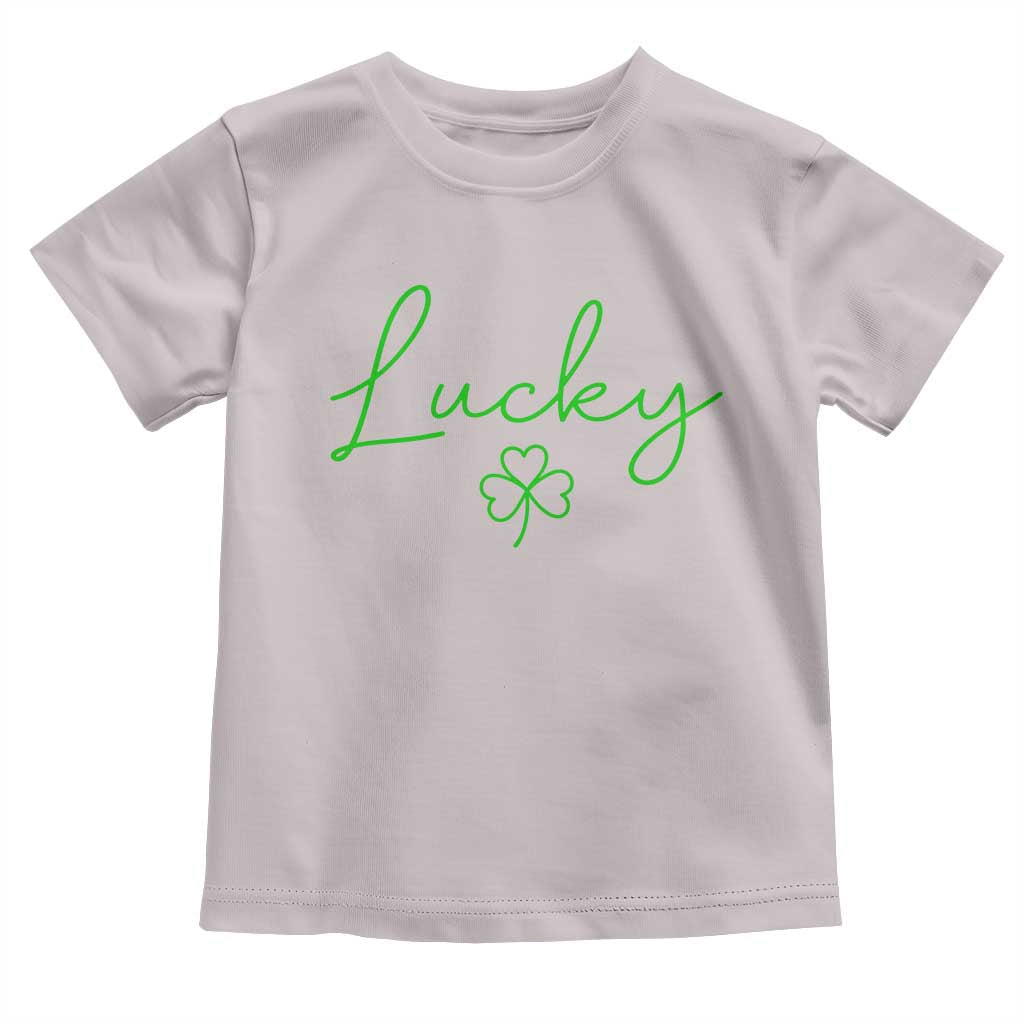 Lucky Irish Shamrock Toddler T Shirt St Patricks Day Letter Print Lightweight TS10 Ice Gray Print Your Wear