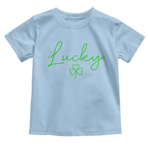 Lucky Irish Shamrock Toddler T Shirt St Patricks Day Letter Print Lightweight TS10 Light Blue Print Your Wear