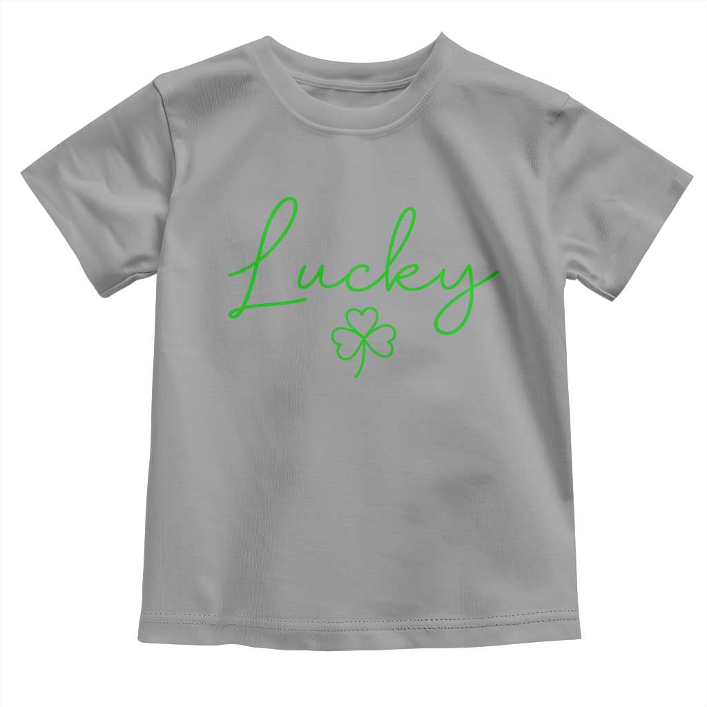 Lucky Irish Shamrock Toddler T Shirt St Patricks Day Letter Print Lightweight TS10 Sport Gray Print Your Wear
